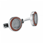 Pager to activate White Gold Rotor Cufflinks Cognac Bezel
