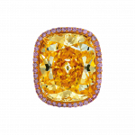 Pager to activate Fancy Intense Yellow Cushion Cut Diamond Ring