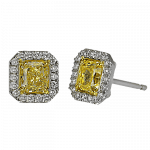 Pager to activate Yellow Diamond Stud Earrings