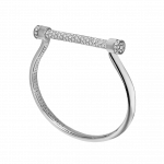 Pager to activate White Gold Estribo 3.60ct Half Pave Bangle