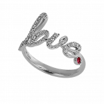 Pager to activate White Gold Pave Love Ring Ruby