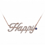 Pager to activate Rose Gold Pave Happy Necklace