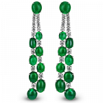 Pager to activate Platinum Emerald Drop Earrings