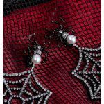 Pager to activate Black Plated Web Earrings