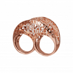 Pager to activate Two Finger Rose Gold Cocktail Ring