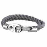 Pager to activate Perfect Fit Bracelet Double Strap White Gold with White Diamonds on Braided Charcoal Rope