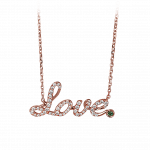Pager to activate Rose Gold Pave Love Necklace Green Topaz