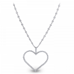 Pager to activate Diamond Heart Pendant White Gold
