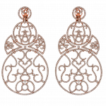 Pager to activate Lace Large Size Rose Gold Diamond Lace Earrings