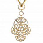 Pager to activate Lace Yellow Gold Diamond Lace Pendant