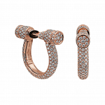 Pager to activate Rose Gold Estribo Full Pave Diamond Earrings