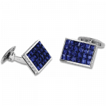 Pager to activate Rectangular Cufflinks Sapphire