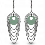 Pager to activate Black Plated Agate Chandelier Earrings