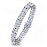 Pager to activate Square Emerald-Cut Diamond Tennis Bracelet