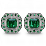 Pager to activate Emerald Diamond Cluster Earrings