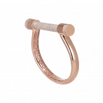 Pager to activate Rose Gold Estribo Half Pave Bangle