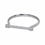 Pager to activate White Gold Estribo Full Pave Bangle