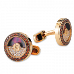 Pager to activate Rose Gold Circular Cufflinks Black Center