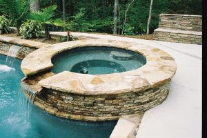 Pebble Surface Spa with Natural Rock Design