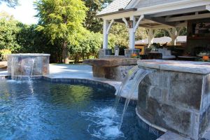 Gunite Pool with Water Features 