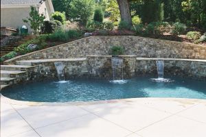 Gunite Pool with Water Features