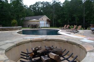 Curl up by the fire with the pool in view