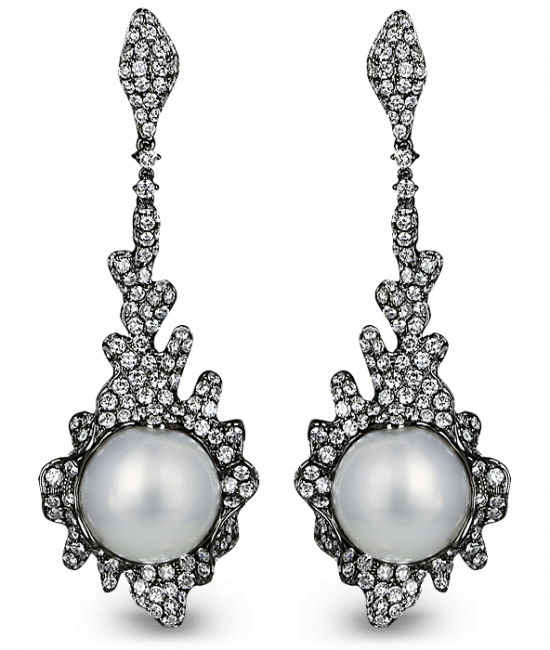 Drop Earrings with Two Pearls