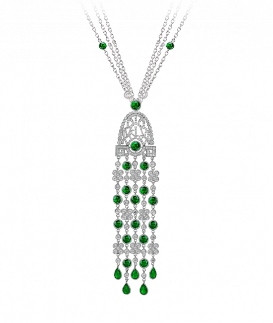 Jezebel Tsavorites and Diamond Pendant