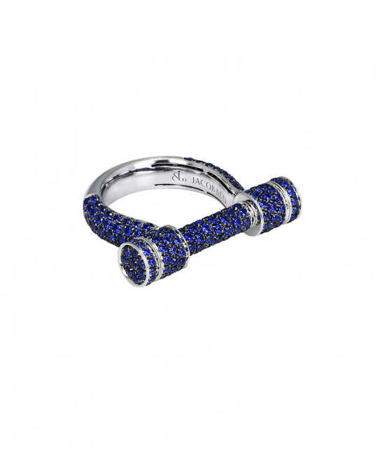 Full Pave Sapphire Estribo Ring