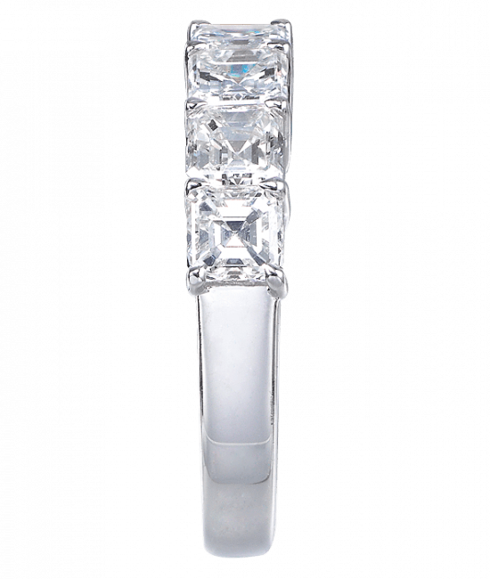 Square Emerald-Cut Partial Eternity Band