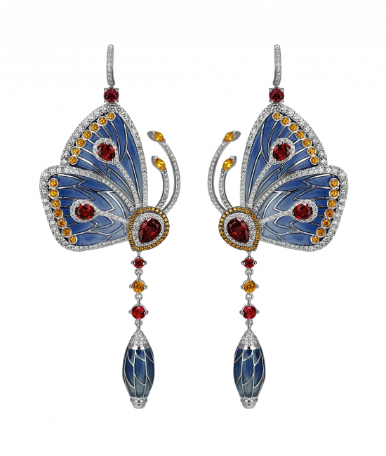 Blue Topaz Papillon Earrings