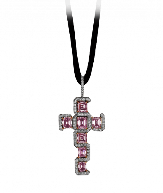 Fancy Intense Pink Diamond Cross