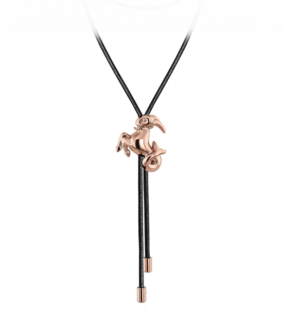 Zodiac Capricorn String Necklace Rose Gold