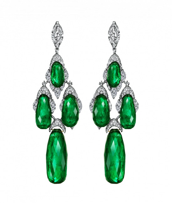 Colombian Emerald Briolette Earrings