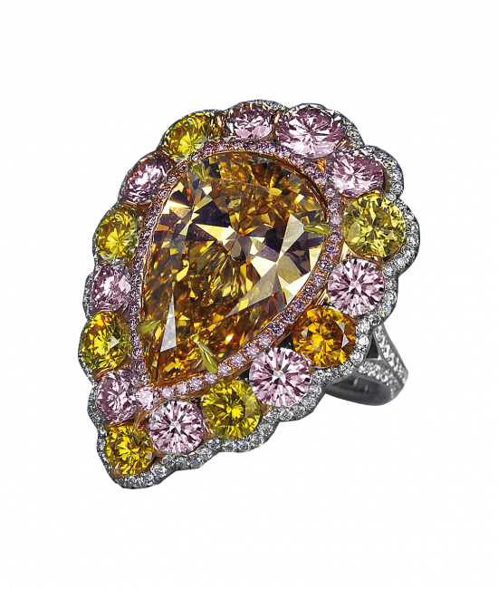 Natural Multi-Color Fancy Diamond Ring
