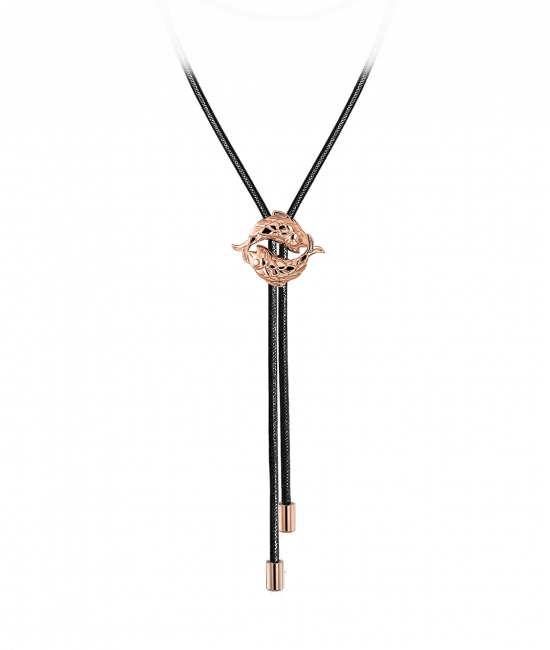 Zodiac Pisces String Necklace Rose Gold