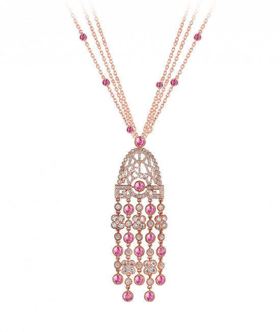 Jezebel Pink Sapphire and Diamond Pendant