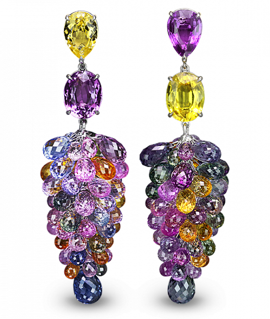Sapphire Cluster Earrings
