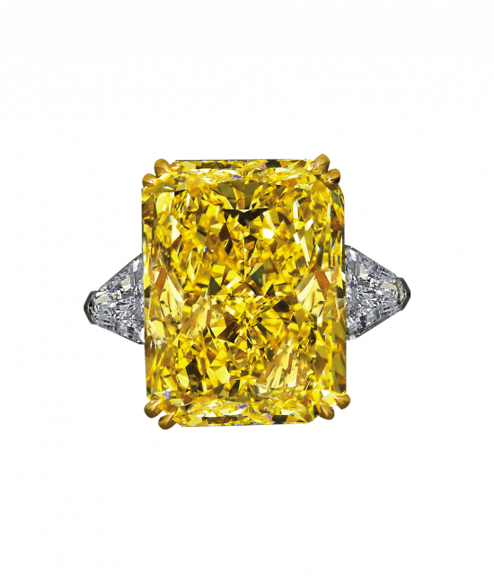 Fancy Intense Yellow Radiant Cut Diamond Ring