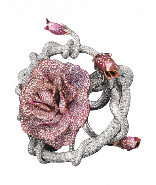 Diamond Rose Cuff Bracelet