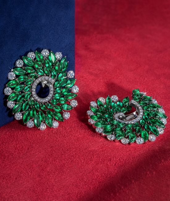 Emerald Infinia Earrings Large