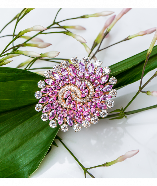 Rose Gold Pink Sapphire Infinia Ring