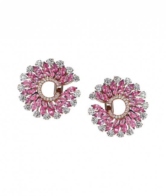 Rose Gold Pink Sapphire Infinia Earrings