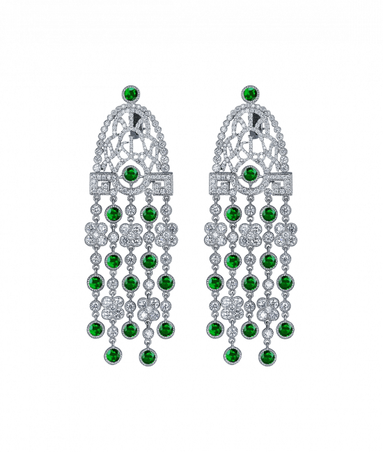 Jezebel Tsavorites and Diamond Earrings Short