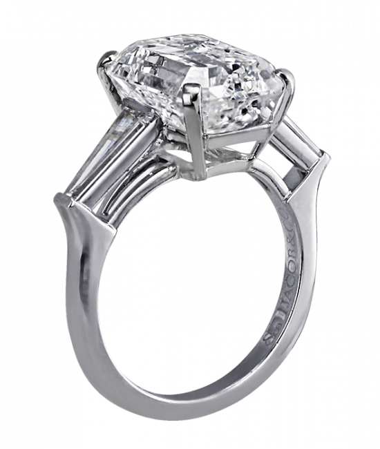 Diamond Engagement Ring 6ct Emerald Cut in Platinum | Jacob & Co