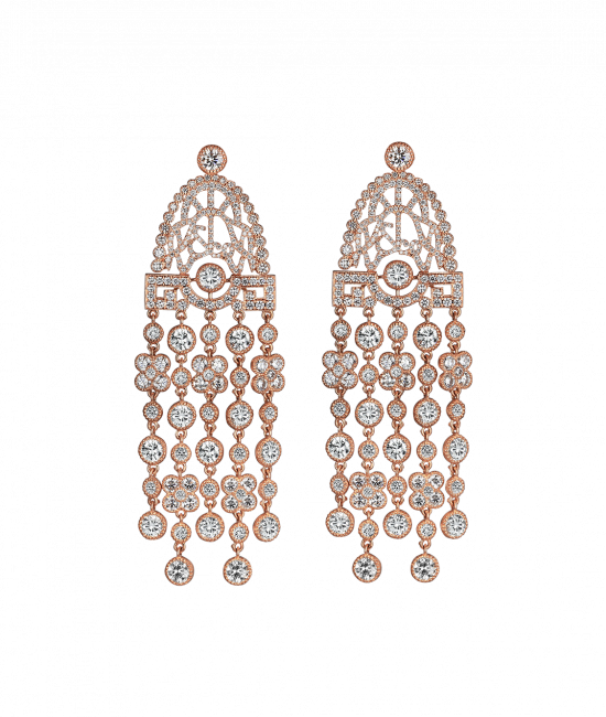 Jezebel Rose Gold White Diamond Earrings Short