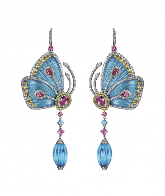 Blue Cathedral Papillon Earrings Small