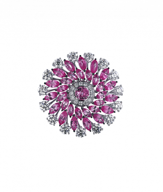 Round Cut Pink Sapphire Ring