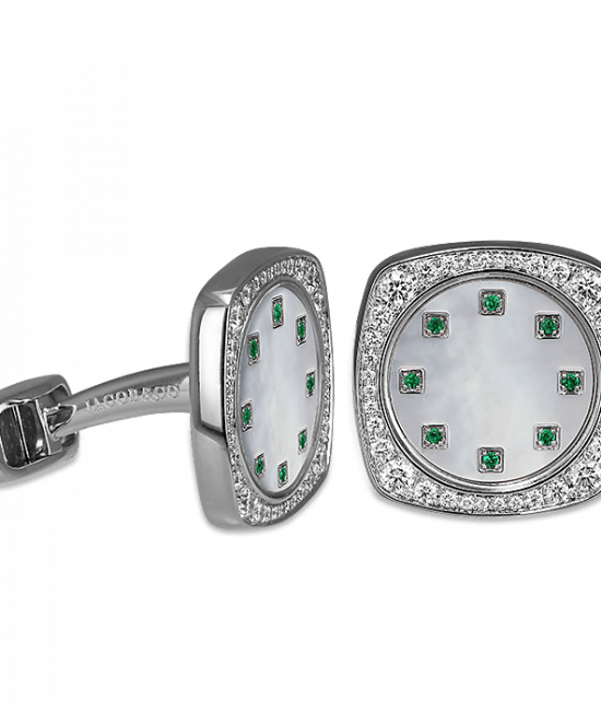 Square Cufflinks Emeralds