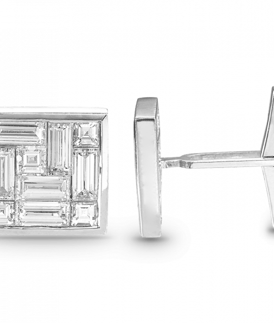 Square Emerald Cut Diamond Cufflinks